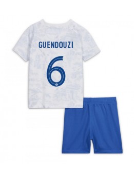 Otroški Nogometna dresi replika Francija Matteo Guendouzi #6 Gostujoči SP 2022 Kratek rokav (+ hlače)